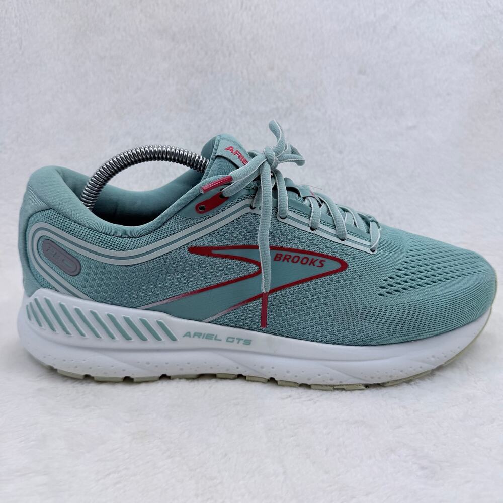 Brooks Ariel GTS 23 Womens Teal Red Running Shoes Size 10.5 Wide D Sneakers Shoe